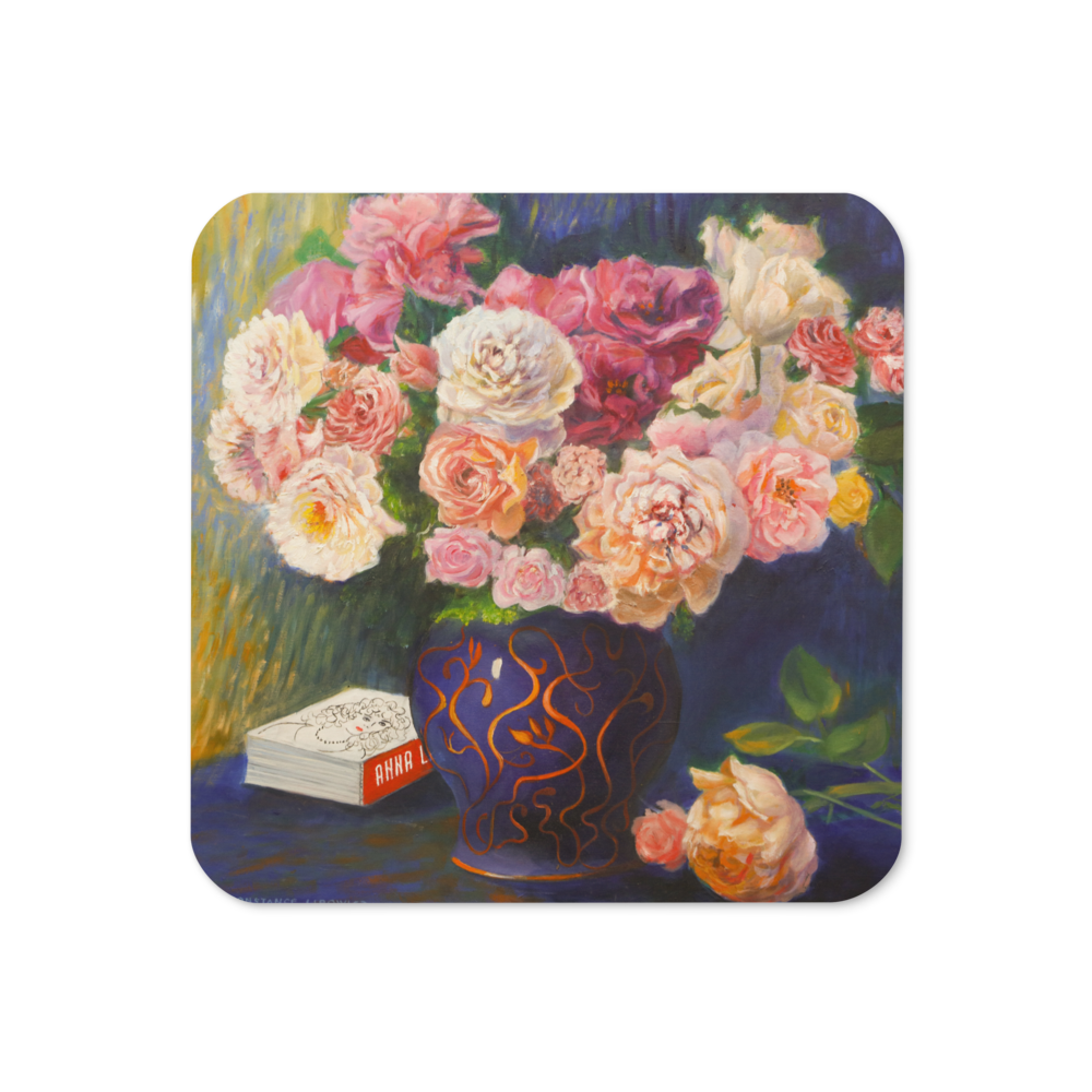 Roses in a Vase - Cork-back coaster