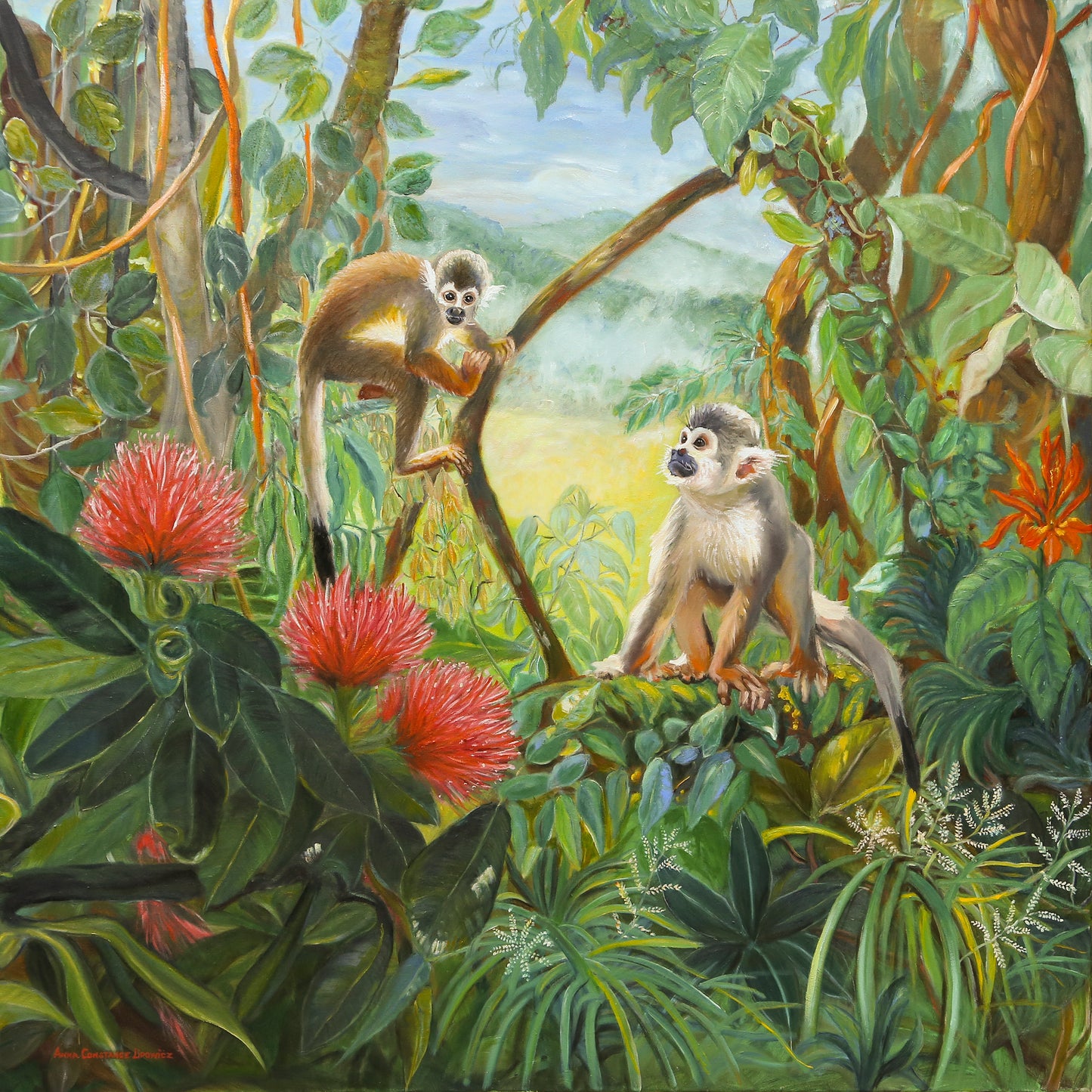 Squirrel Monkeys in the Rainforest
